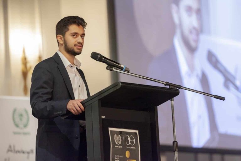 Student Speaker Zubayr Parker from Al Noori Muslim School at HAA Year12 Muslim Achievement Awards 2021 Sydney 1536x1024