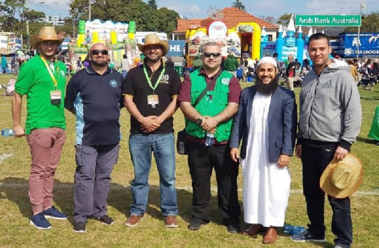 HAA Volunteer Gandhi Sindyan Amin El Bureeny Issam Shaouk Bilal Danoun Clr Bilal El Hayek at Farmers Drought Appel Open Day Event