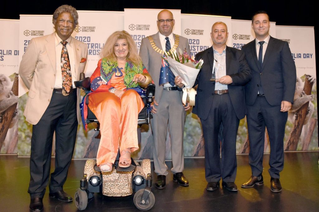 Kamahl am maria ventuti am australia day ambassadors mayor khal asfour haa director bashar al jamal deputy mayor bilal el hayek
