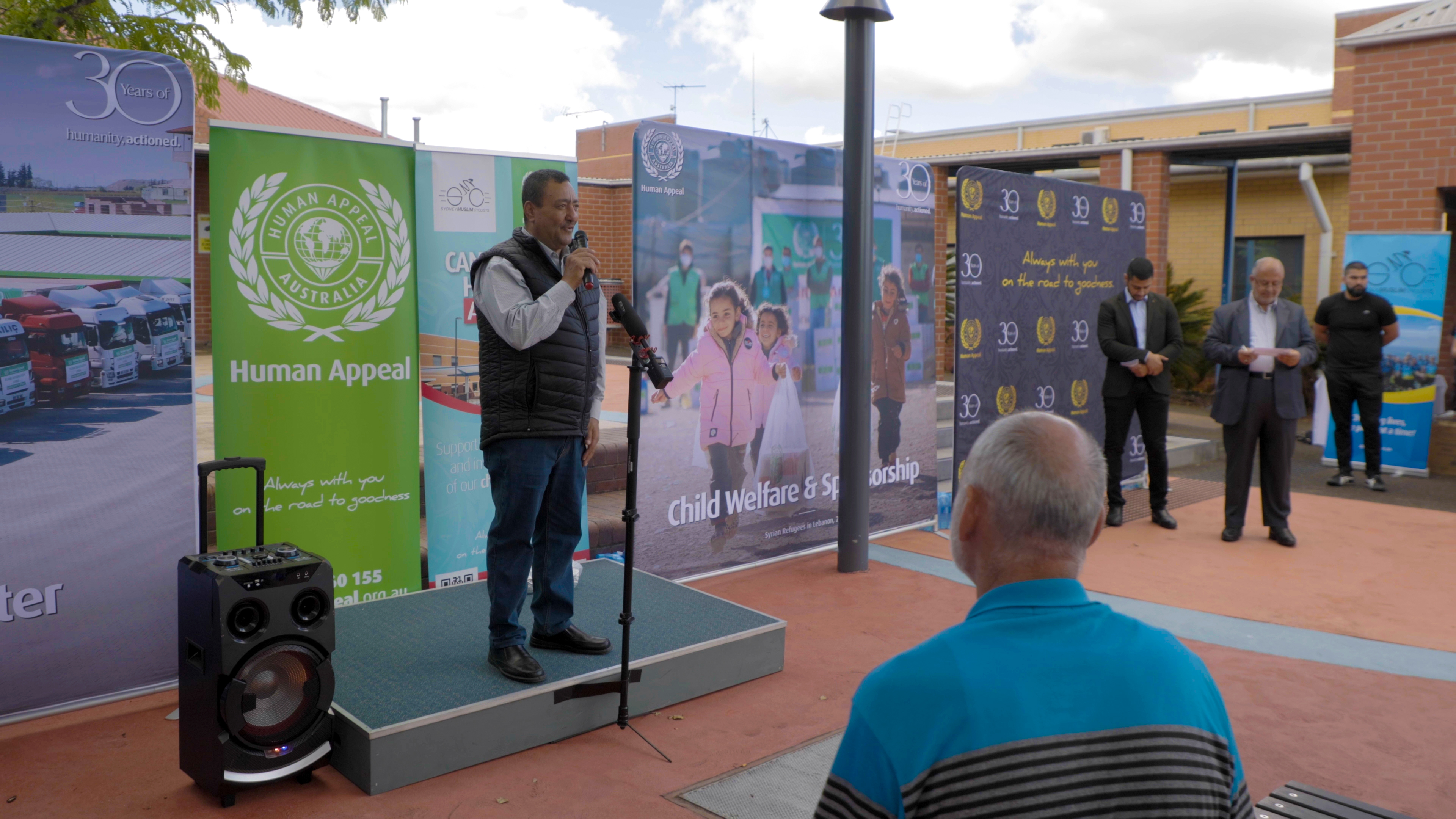 Clr Khodr Saleh Speaking At Human Appeal Australia & Sydney Muslim Cyclists Fundraising For Canterbury Hospital Event 2022
