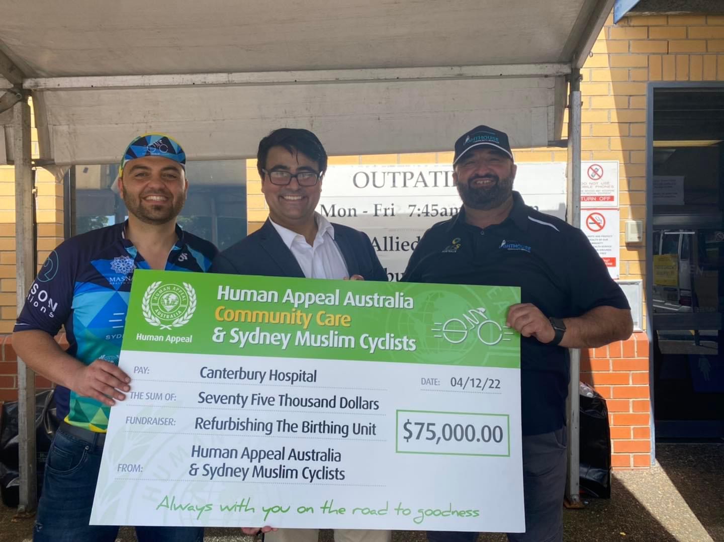 Dr Tarek Sari; Canterbury Hospital General Manager Mr Michael Morris; Gandhi Sindyan, Community Liaison Officer At Campsie Police Area Command